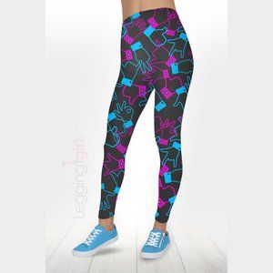Sign Language Printed FeatherSoft Women's Leggings Extra Plus 3XL-5XL (Fits 24-3